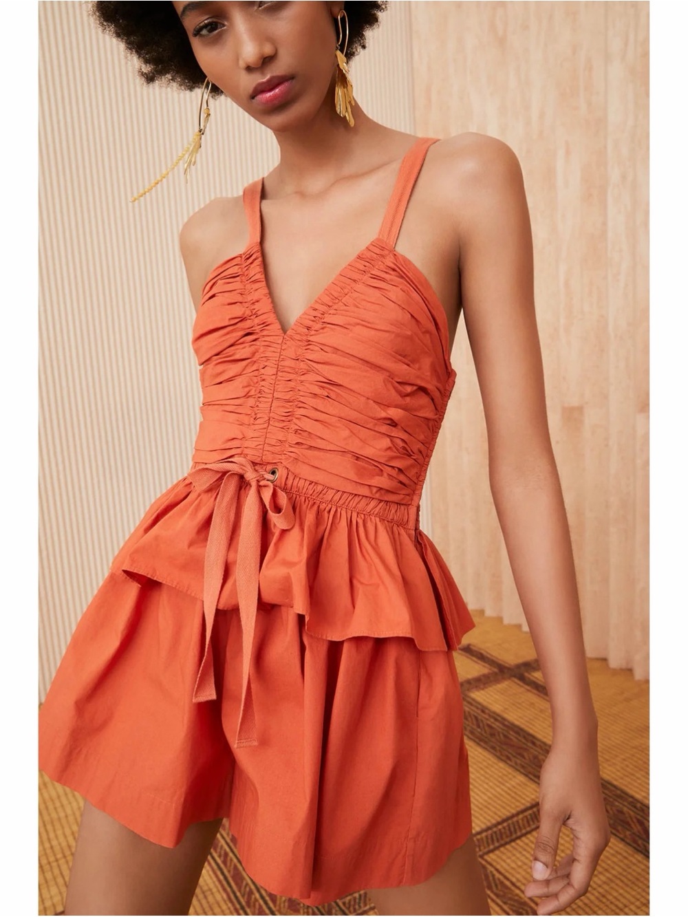 Ulla Johnson Marren Playsuit in Coral